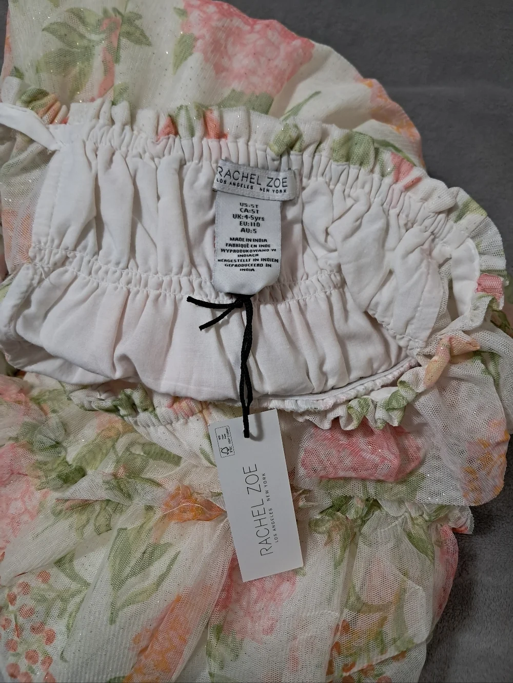 Rachel Zoe Pastel Floral Tiered Sundress Wedding Guest with Small Purse Sz. 5T